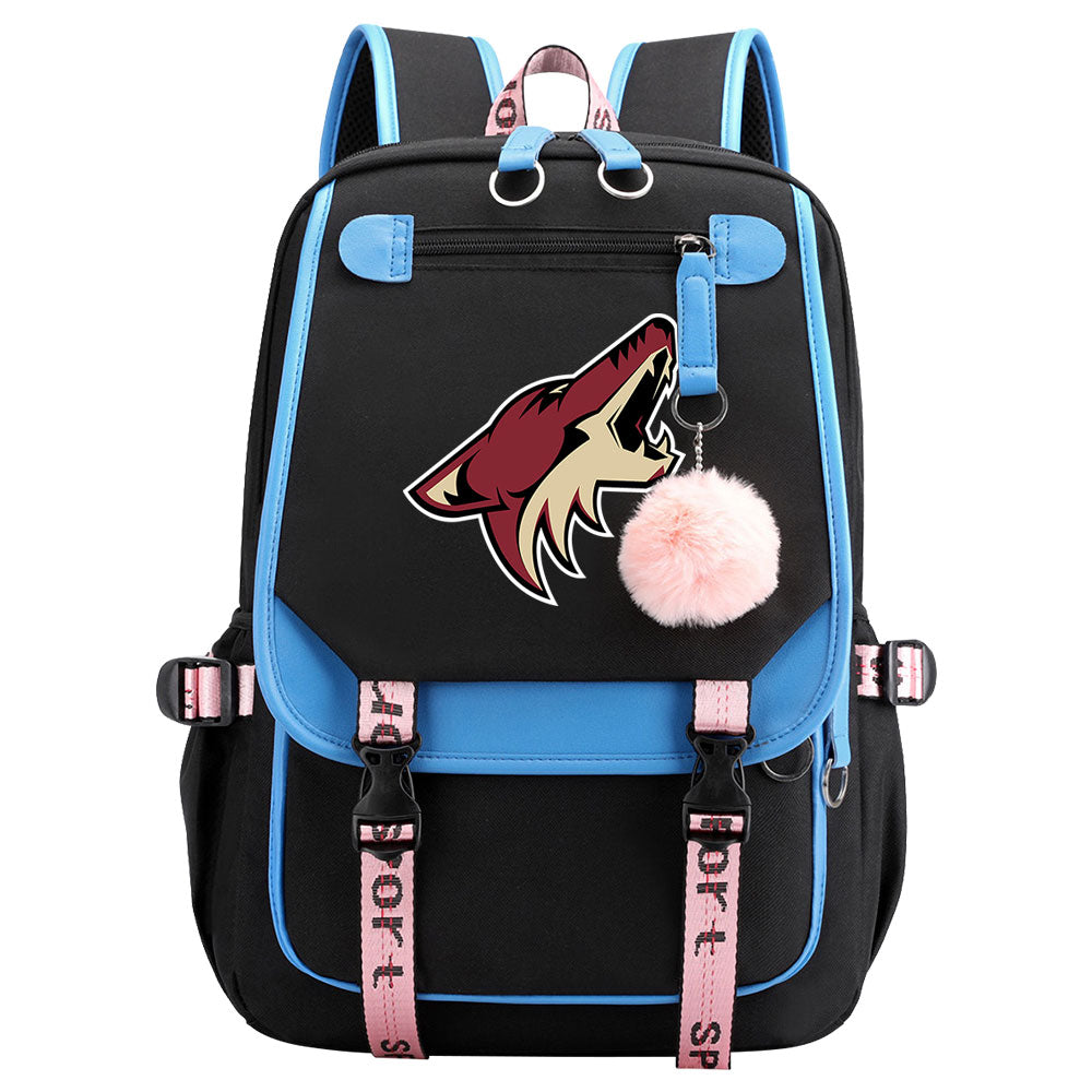 Arizona Coyotes Hockey League Waterproof Backpack School Notebook Travel Bag USB Charging
