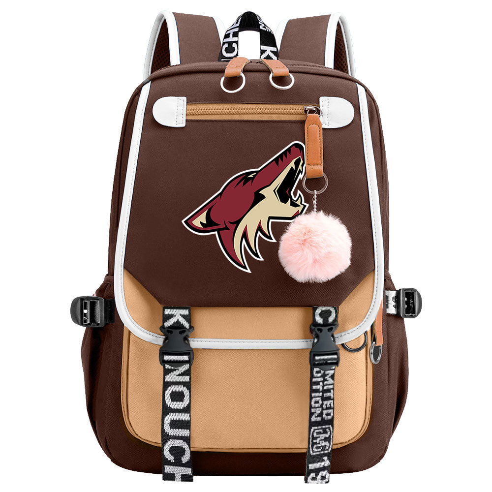Arizona Coyotes Hockey League Waterproof Backpack School Notebook Travel Bag USB Charging