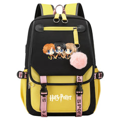 Magic School Howgwarts Cartoon Waterproof Backpack School Notebook Travel Bags USB Charging