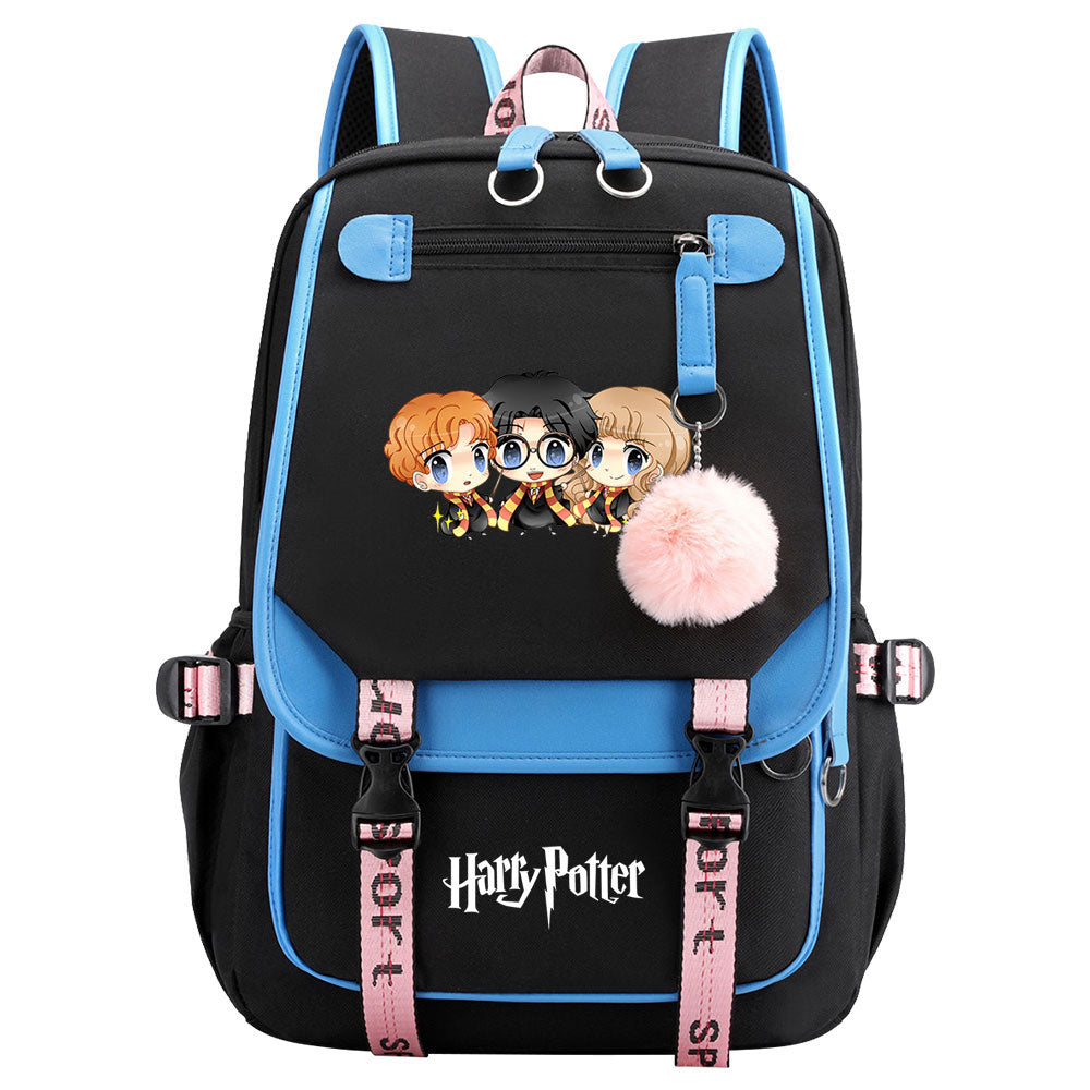 Magic School Howgwarts Cartoon Waterproof Backpack School Notebook Travel Bags USB Charging