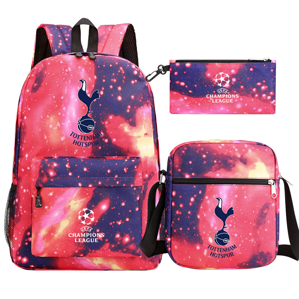 Tottenham Hotspur Football Club Schoolbag Backpack Shoulder Bag Pencil Bag 3pcs set for Kids Students