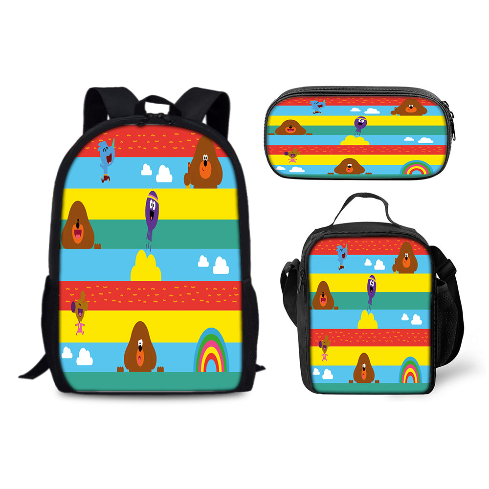 Hey Duggee Backpack Schoolbag Lunch Bag Pencil Bag for Kids Students 3PCS