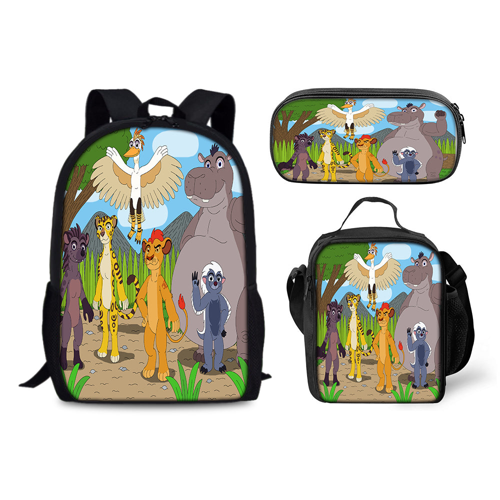 The Lion Guard Backpack Schoolbag Lunch Bag Pencil Bag for Kids Students 3PCS