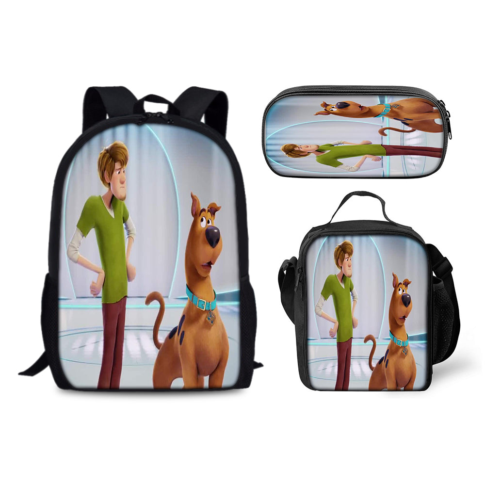 Scooby Doo Backpack Schoolbag Lunch Bag Pencil Bag for Kids Students 3PCS