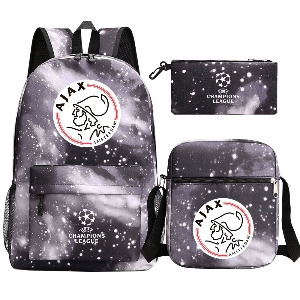 Amsterdamsche Football Club Schoolbag Backpack Shoulder Bag Pencil Bag 3pcs set for Kids Students