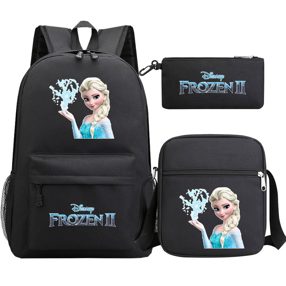 Frozen Elsa Anna Princess  Printed Schoolbag Backpack Shoulder Bag Pencil Bag 3pcs set for Kids Students