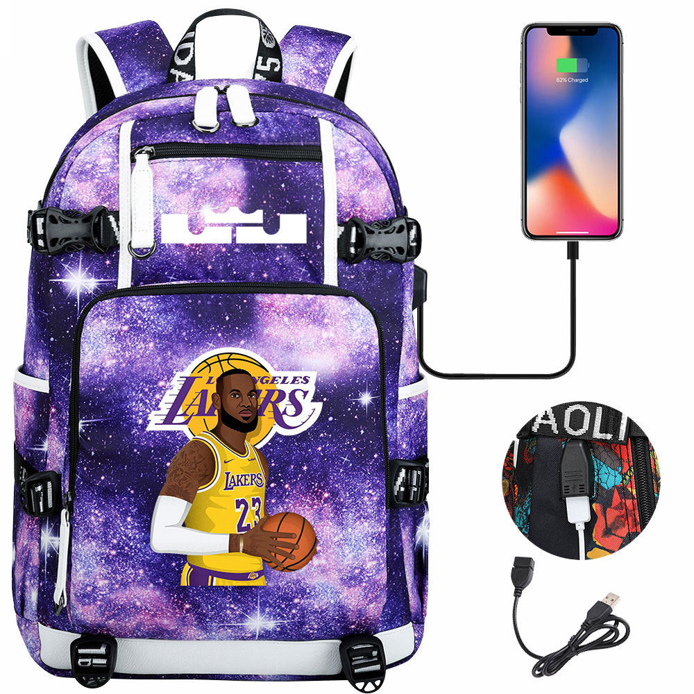 Kobe Black Mamba Curry Bucks Antetokounmpo USB Charging Backpack School Notebook Travel Bags Basketball Bag