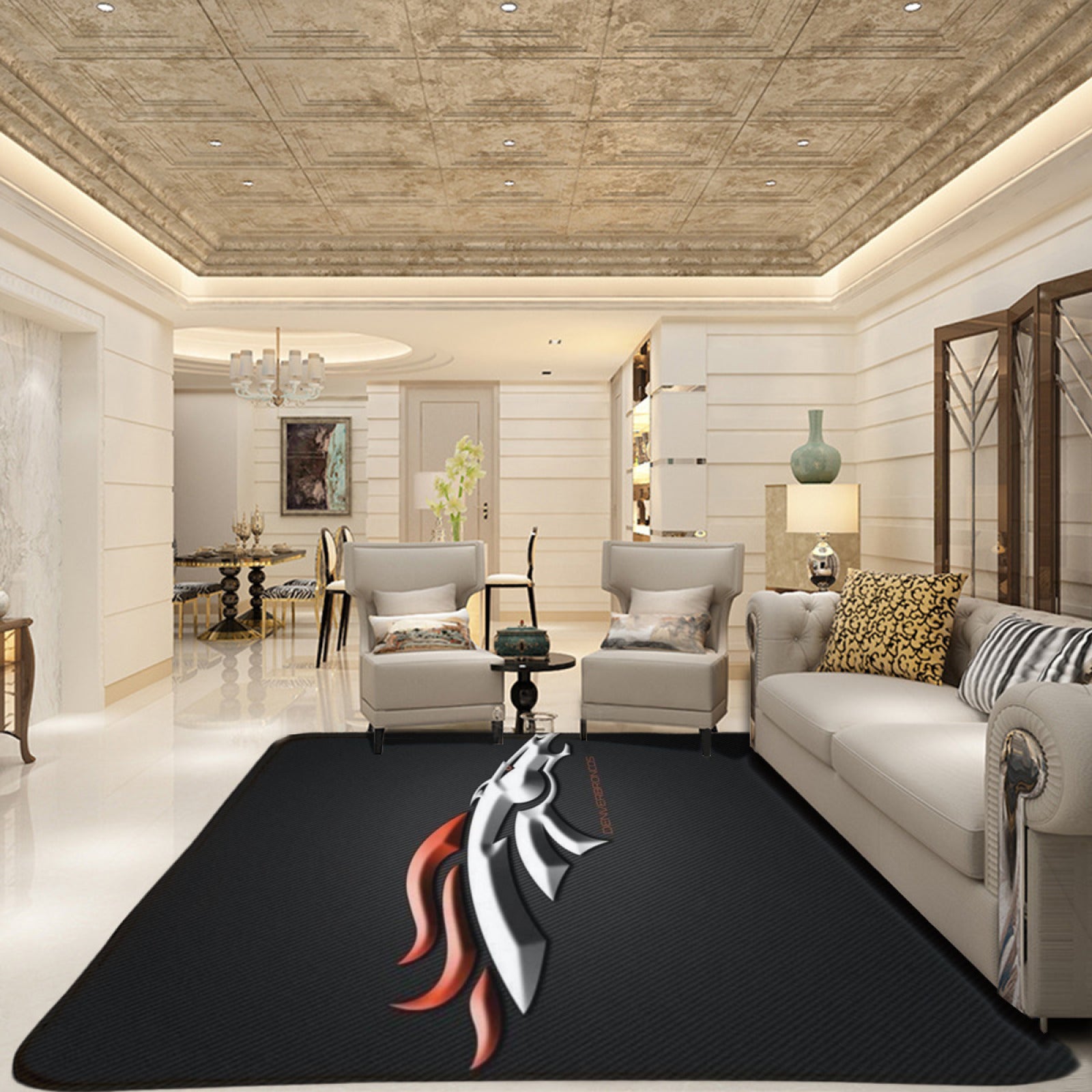 Denver Rugby Broncos Rugs Bedroom Living Room Bathroom Carpet Mat Rug