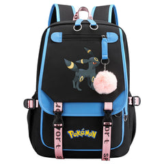 Pokemon Umbreon Waterproof Backpack School Notebook Travel Bags USB Charging