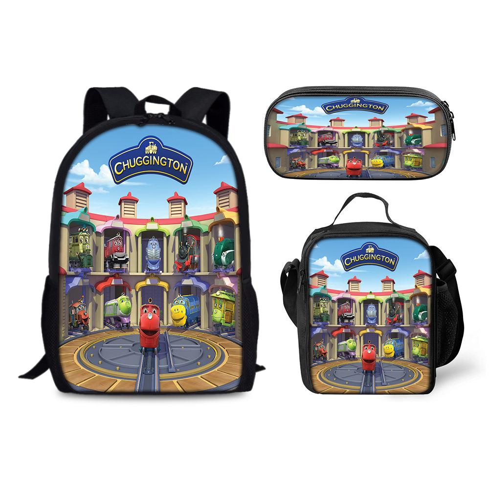 Chuggington Backpack Schoolbag Lunch Bag Pencil Bag for Kids Students 3PCS