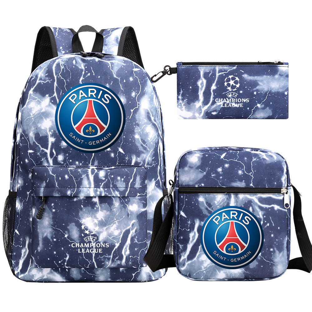 Paris Saint Germain Football Club Schoolbag Backpack Shoulder Bag Pencil Bag 3pcs set for Kids Students