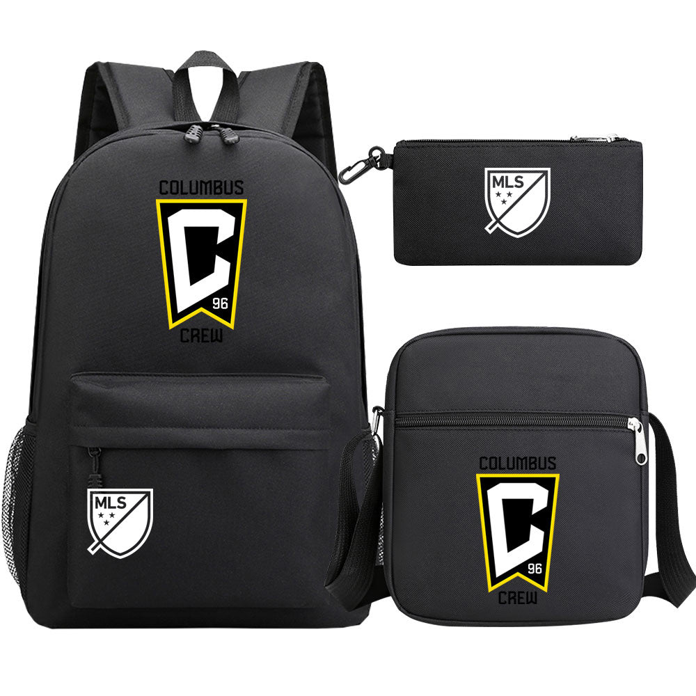 Columbus Soccer Crew 3D Printed Schoolbag Backpack Shoulder Bag Pencil Bag 3pcs set for Kids Students