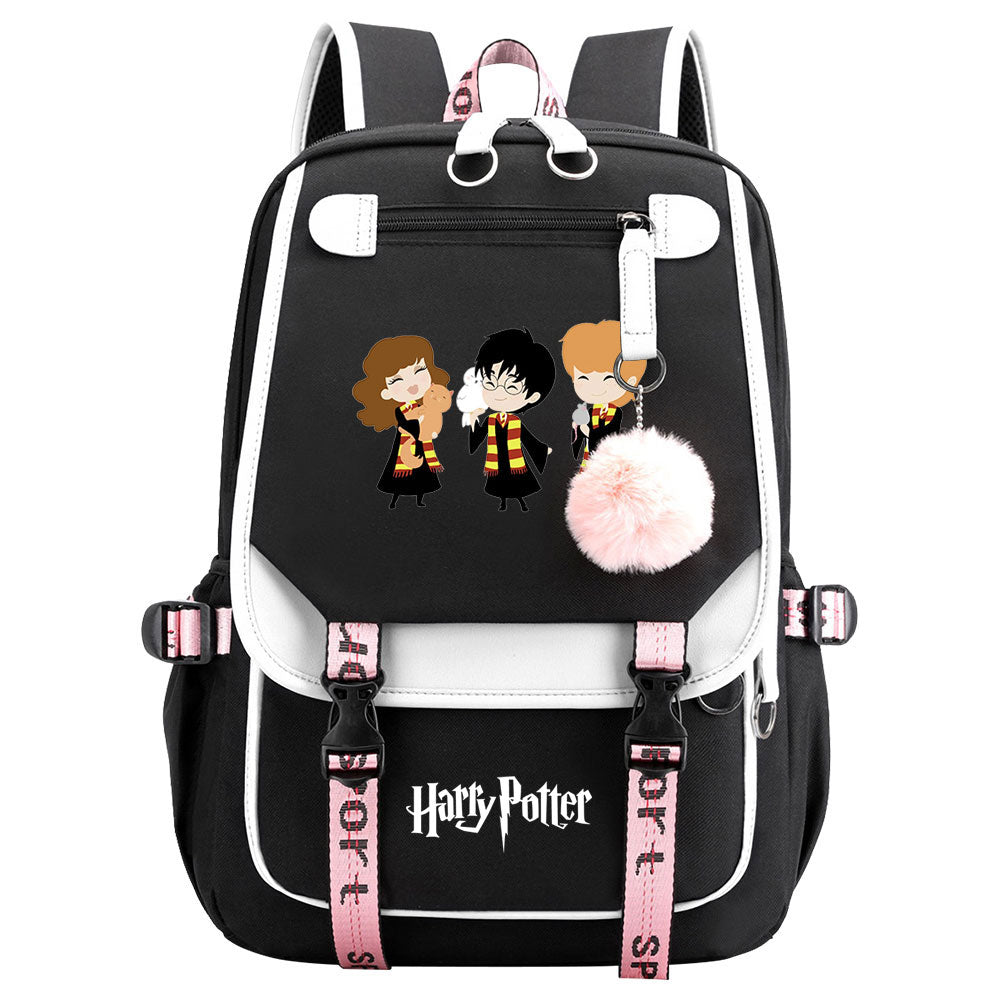 Magic School Howgwarts Cartoon Waterproof Backpack School Notebook Travel Bags USB Charging