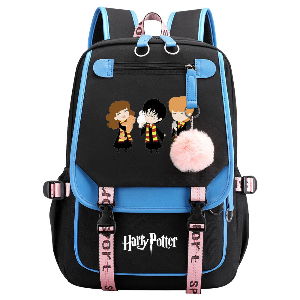 Magic School Howgwarts Cartoon Waterproof Backpack School Notebook Travel Bags USB Charging