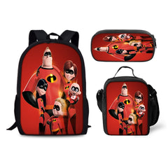 The Incredibles Backpack Schoolbag Lunch Bag Pencil Bag for Kids Students 3PCS