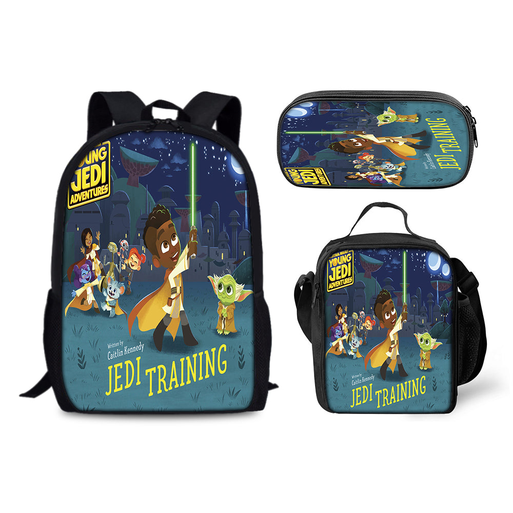 Star Wars Young Jedi Adventures Backpack Schoolbag Lunch Bag Pencil Bag for Kids Students 3PCS