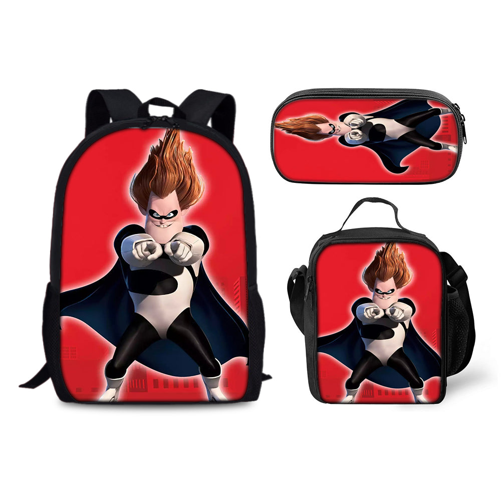 The Incredibles Backpack Schoolbag Lunch Bag Pencil Bag for Kids Students 3PCS