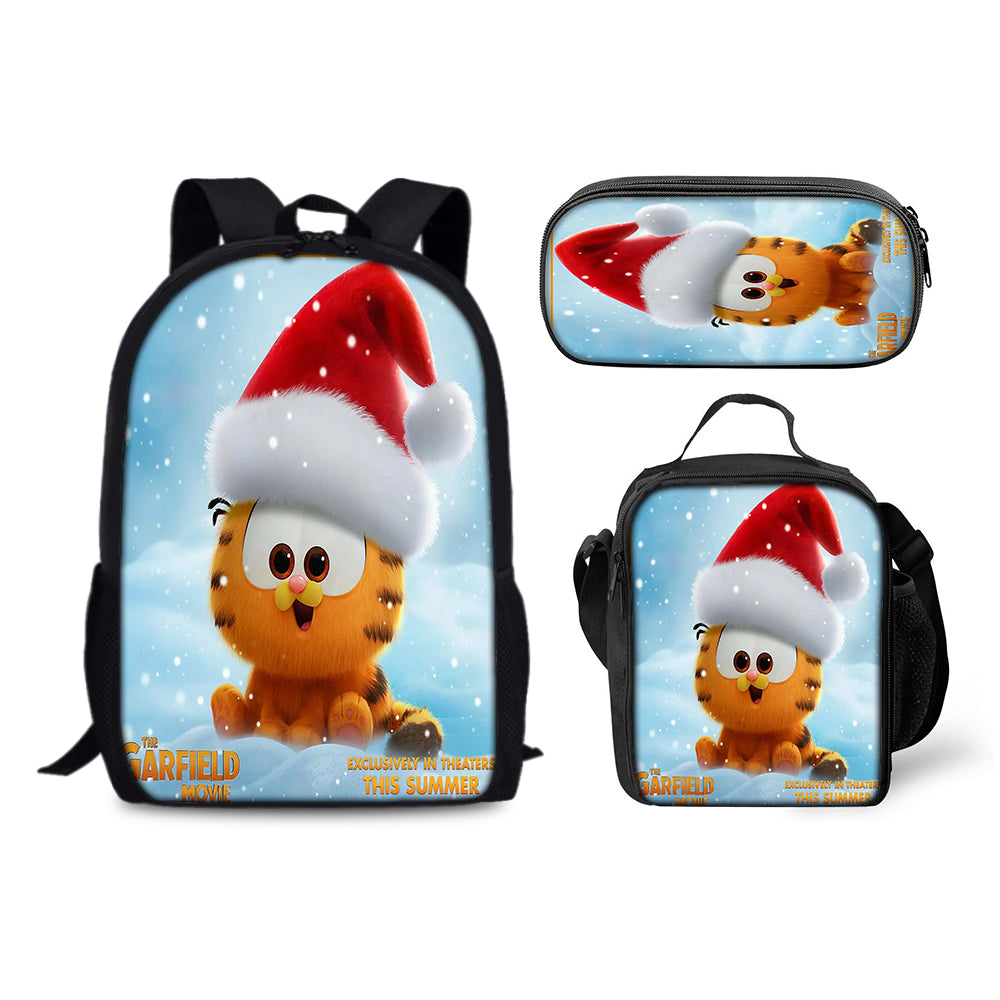 Garfield Backpack Schoolbag Lunch Bag Pencil Bag for Kids Students 3PCS