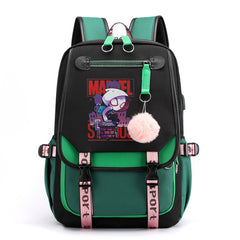 Spiderman Gwen Waterproof Backpack School Notebook Travel Bags USB Charging