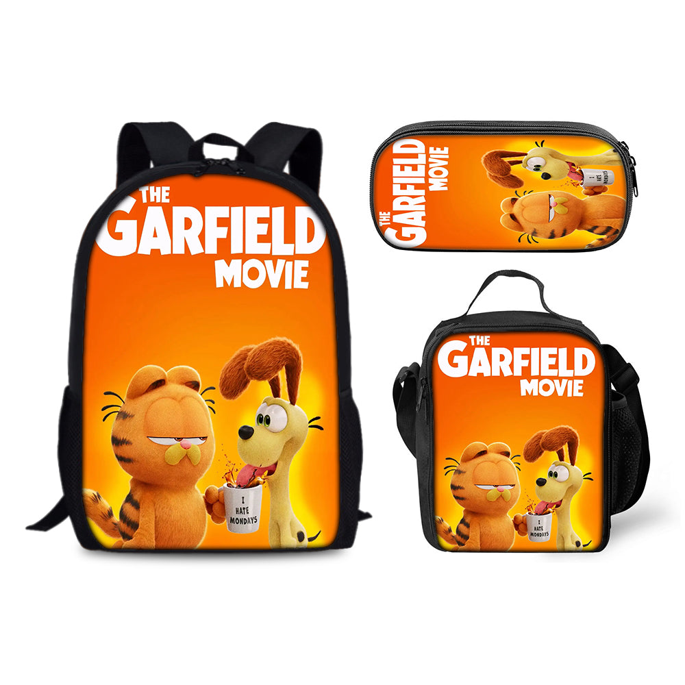 Garfield Backpack Schoolbag Lunch Bag Pencil Bag for Kids Students 3PCS