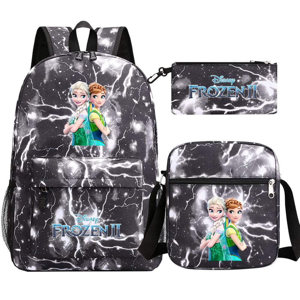 Frozen Elsa Anna Princess  Printed Schoolbag Backpack Shoulder Bag Pencil Bag 3pcs set for Kids Students