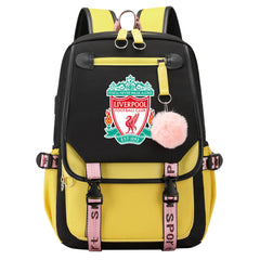 Liverpool Football Club Waterproof Backpack School Notebook Travel Bags USB Charging