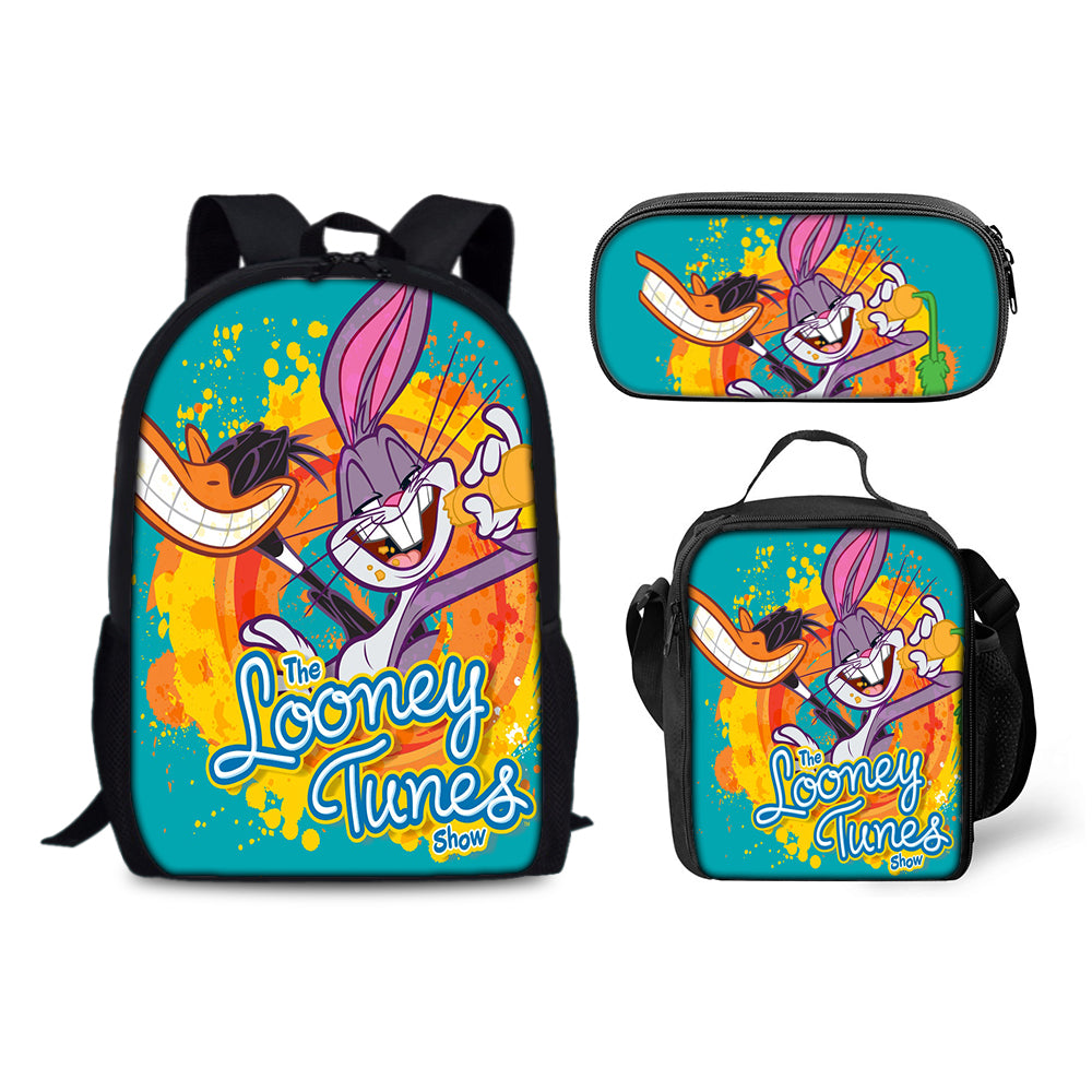 Looney Tunes Backpack Schoolbag Lunch Bag Pencil Bag for Kids Students 3PCS