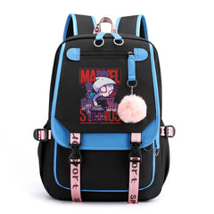 Spiderman Gwen Waterproof Backpack School Notebook Travel Bags USB Charging