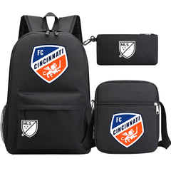 Chicago Fire Soccer 3D Printed Schoolbag Backpack Shoulder Bag Pencil Bag 3pcs set for Kids Students