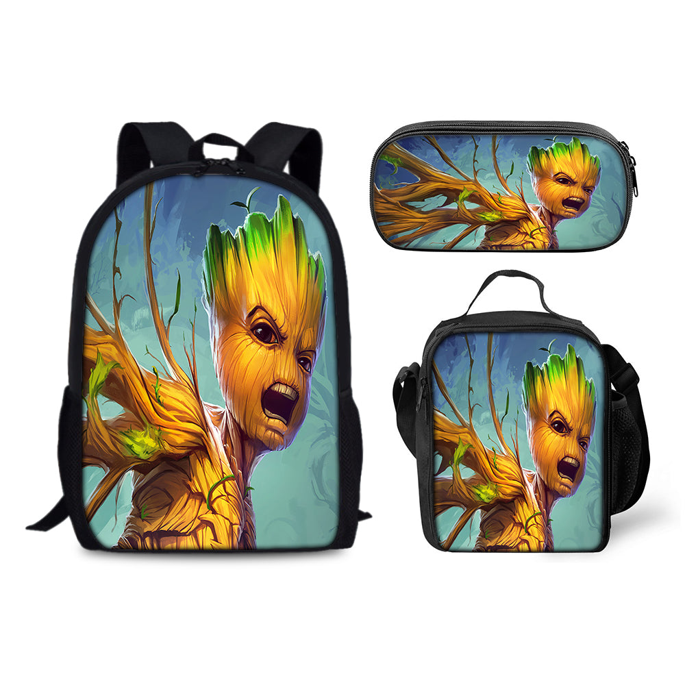 I AM Groot Backpack Schoolbag Lunch Bag Pencil Bag for Kids Students 3PCS