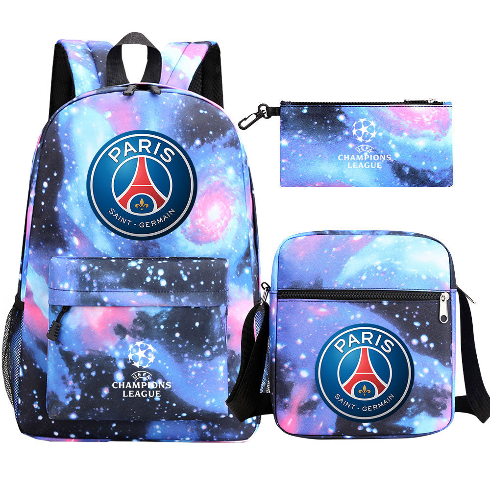 Paris Saint Germain Football Club Schoolbag Backpack Shoulder Bag Pencil Bag 3pcs set for Kids Students