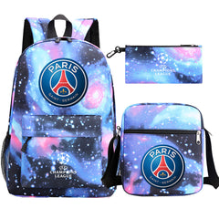 Paris Saint Germain Football Club Schoolbag Backpack Shoulder Bag Pencil Bag 3pcs set for Kids Students