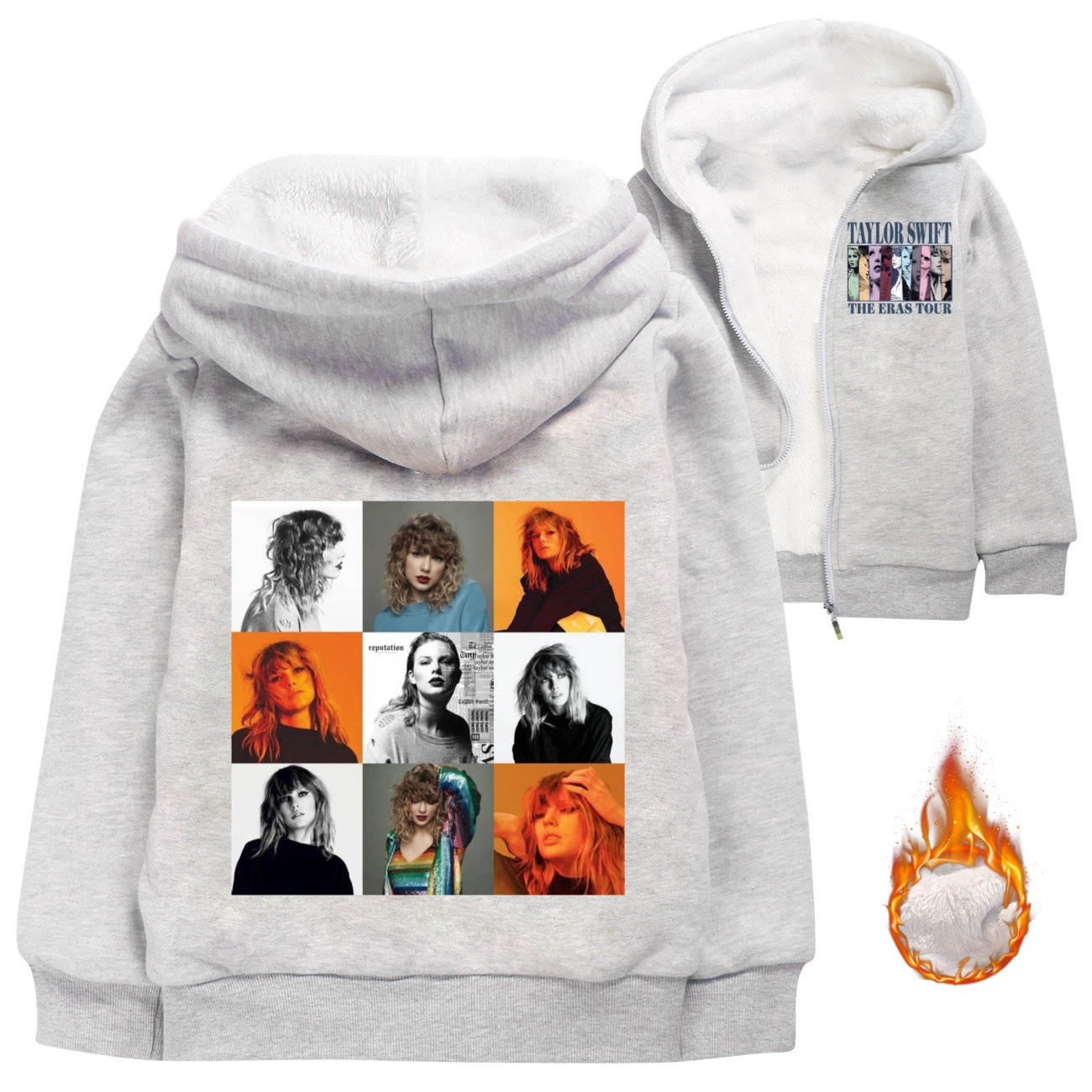 Taylor Swift Sherpa Lined Hoodie Fleece Sweatshirt Full Zip Hooded Jacket for Kids