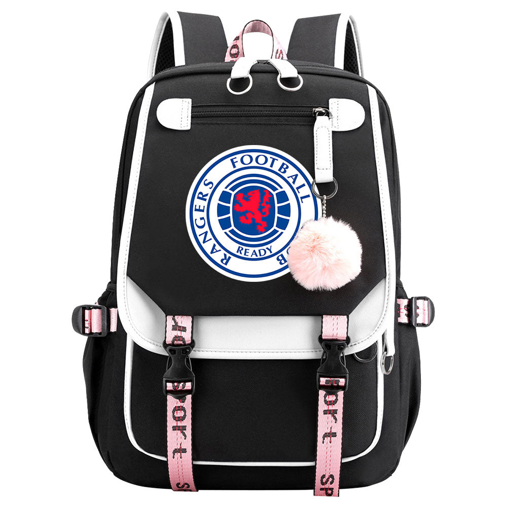 Rangers Football Club Waterproof Backpack School Notebook Travel Bags USB Charging