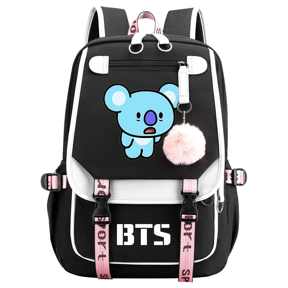 BTS Koya Waterproof Backpack School Notebook Travel Bag USB Charging