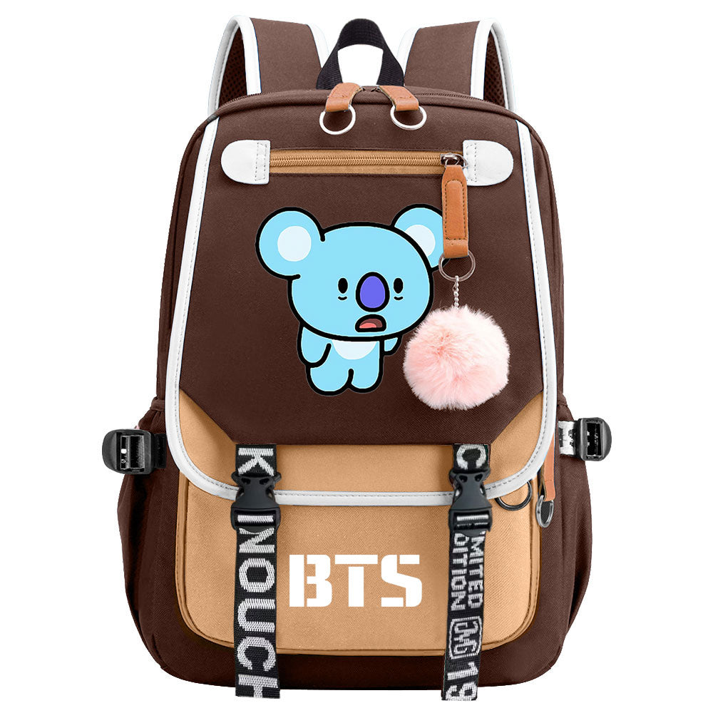 BTS Koya Waterproof Backpack School Notebook Travel Bag USB Charging