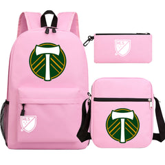 Portland Soccer Timbers Printed Schoolbag Backpack Shoulder Bag Pencil Bag 3pcs set for Kids Students