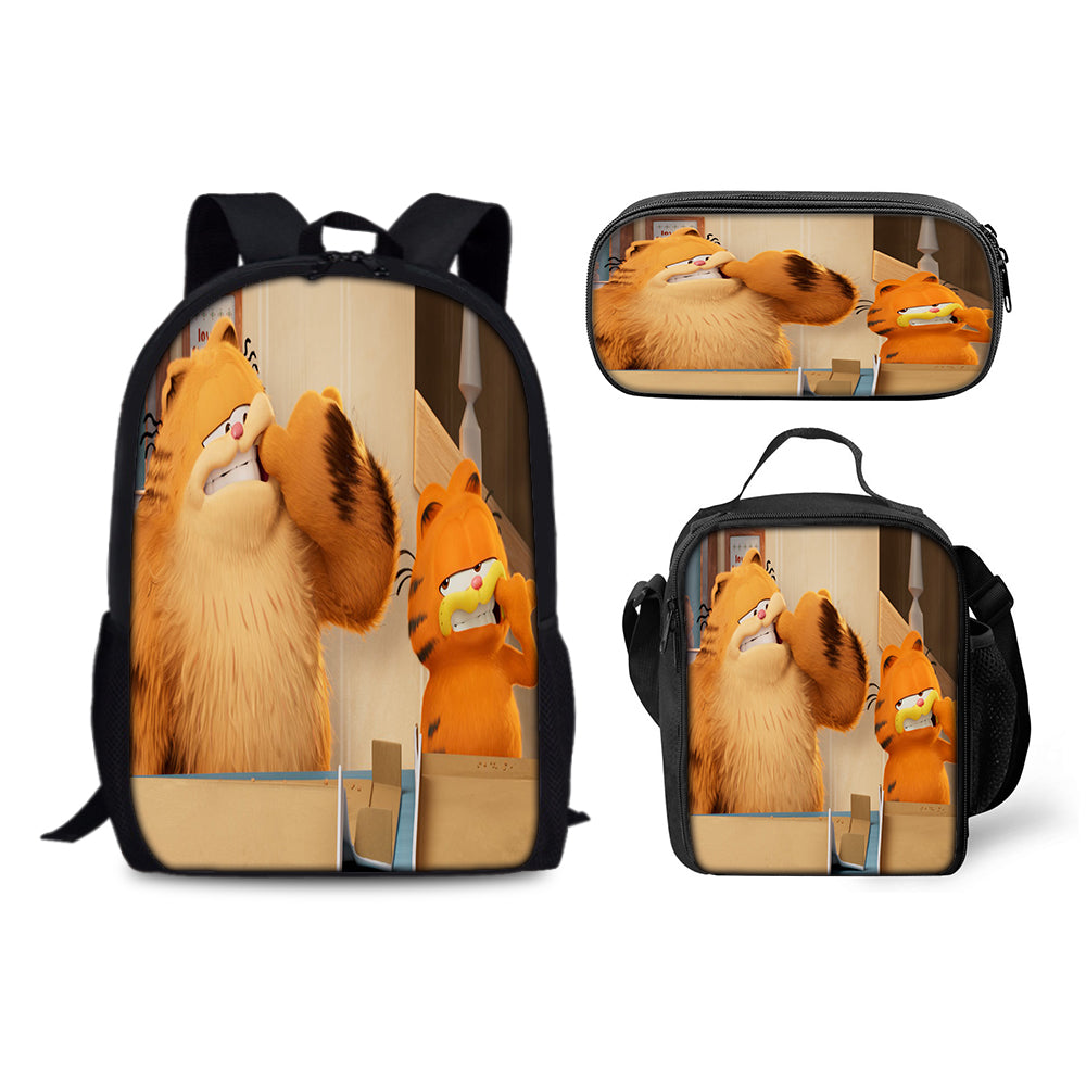 Garfield Backpack Schoolbag Lunch Bag Pencil Bag for Kids Students 3PCS