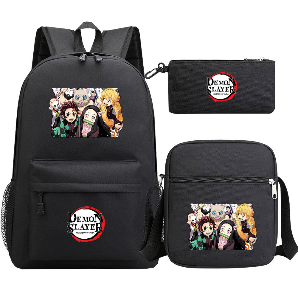 Demon Slayer Demon Slayer Kimetsu No Yaiba Schoolbag Backpack Shoulder Bag Pencil Bag 3pcs set for Kids Students