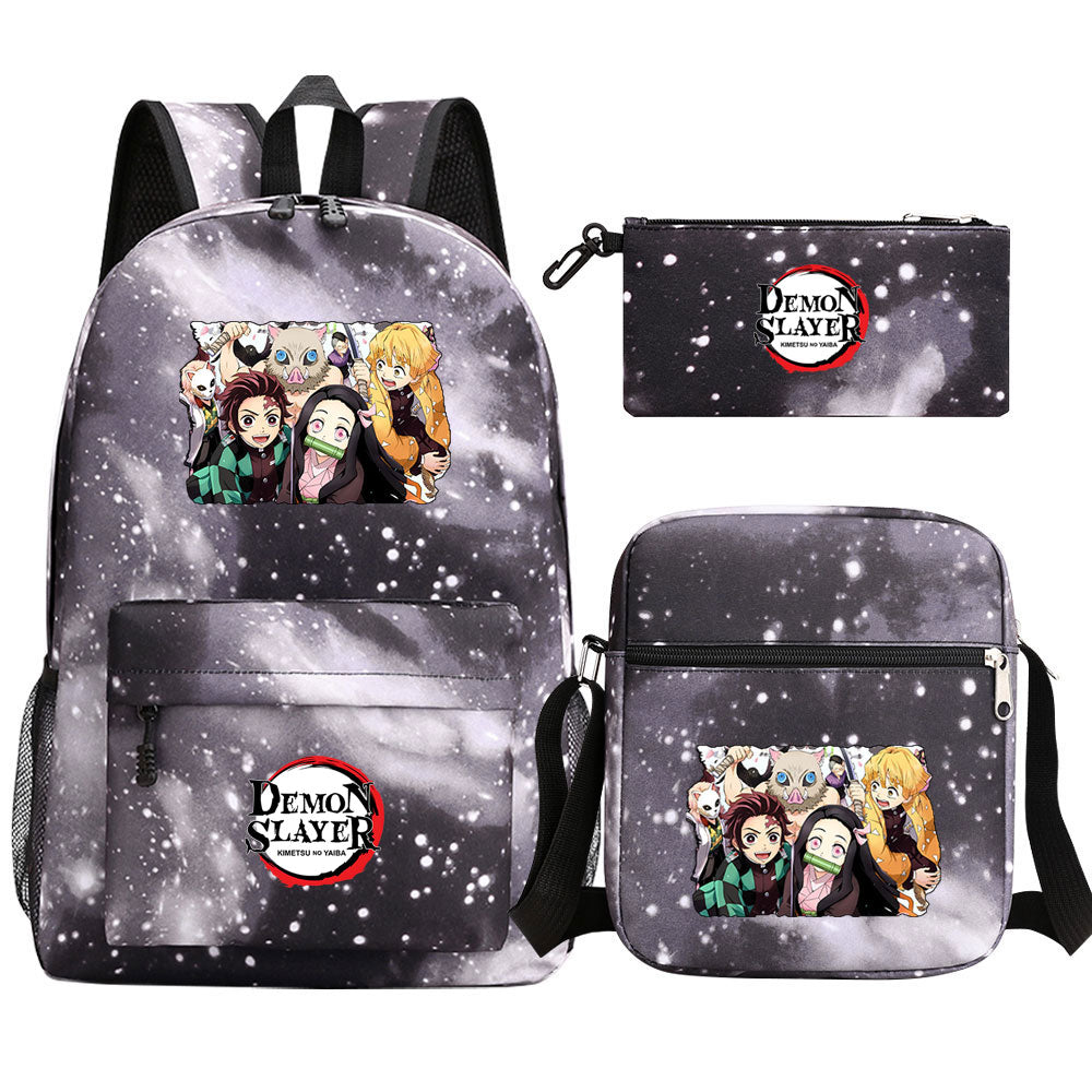 Demon Slayer Demon Slayer Kimetsu No Yaiba Schoolbag Backpack Shoulder Bag Pencil Bag 3pcs set for Kids Students