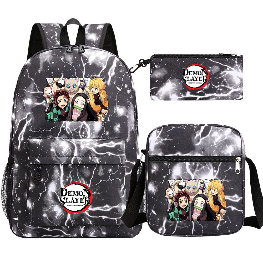 Demon Slayer Demon Slayer Kimetsu No Yaiba Schoolbag Backpack Shoulder Bag Pencil Bag 3pcs set for Kids Students