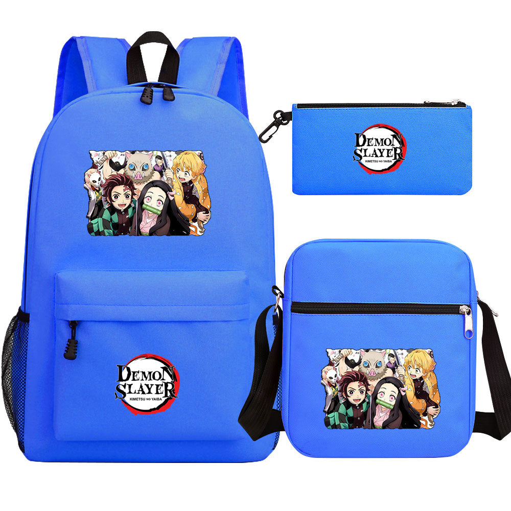Demon Slayer Demon Slayer Kimetsu No Yaiba Schoolbag Backpack Shoulder Bag Pencil Bag 3pcs set for Kids Students