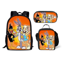 Looney Tunes Backpack Schoolbag Lunch Bag Pencil Bag for Kids Students 3PCS