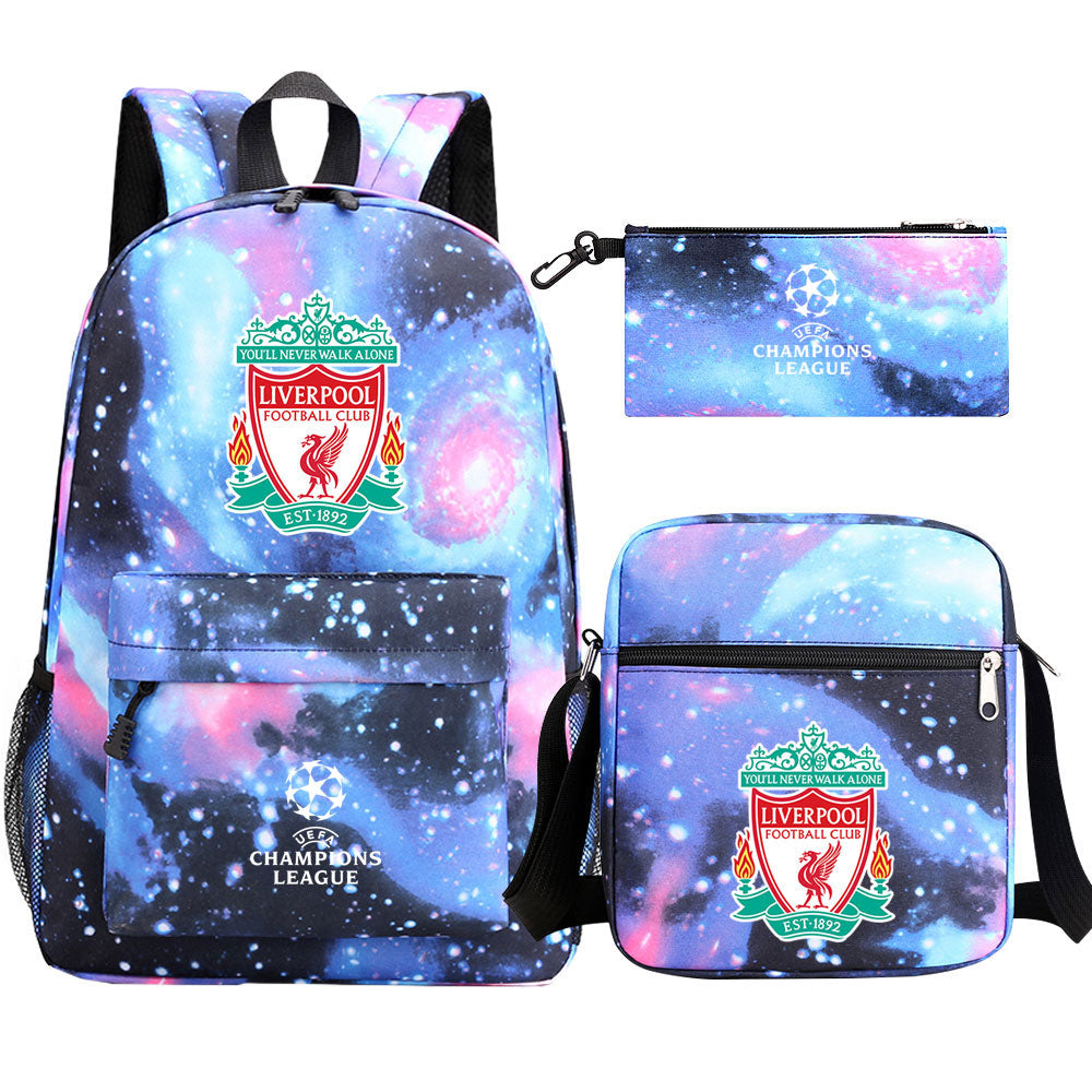 Liverpool Football Club Schoolbag Backpack Shoulder Bag Pencil Bag 3pcs set for Kids Students