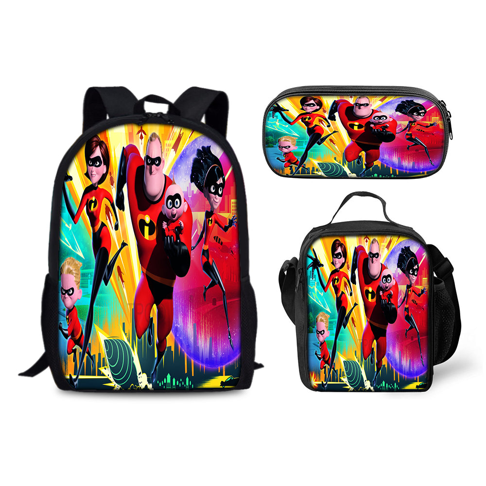 The Incredibles Backpack Schoolbag Lunch Bag Pencil Bag for Kids Students 3PCS