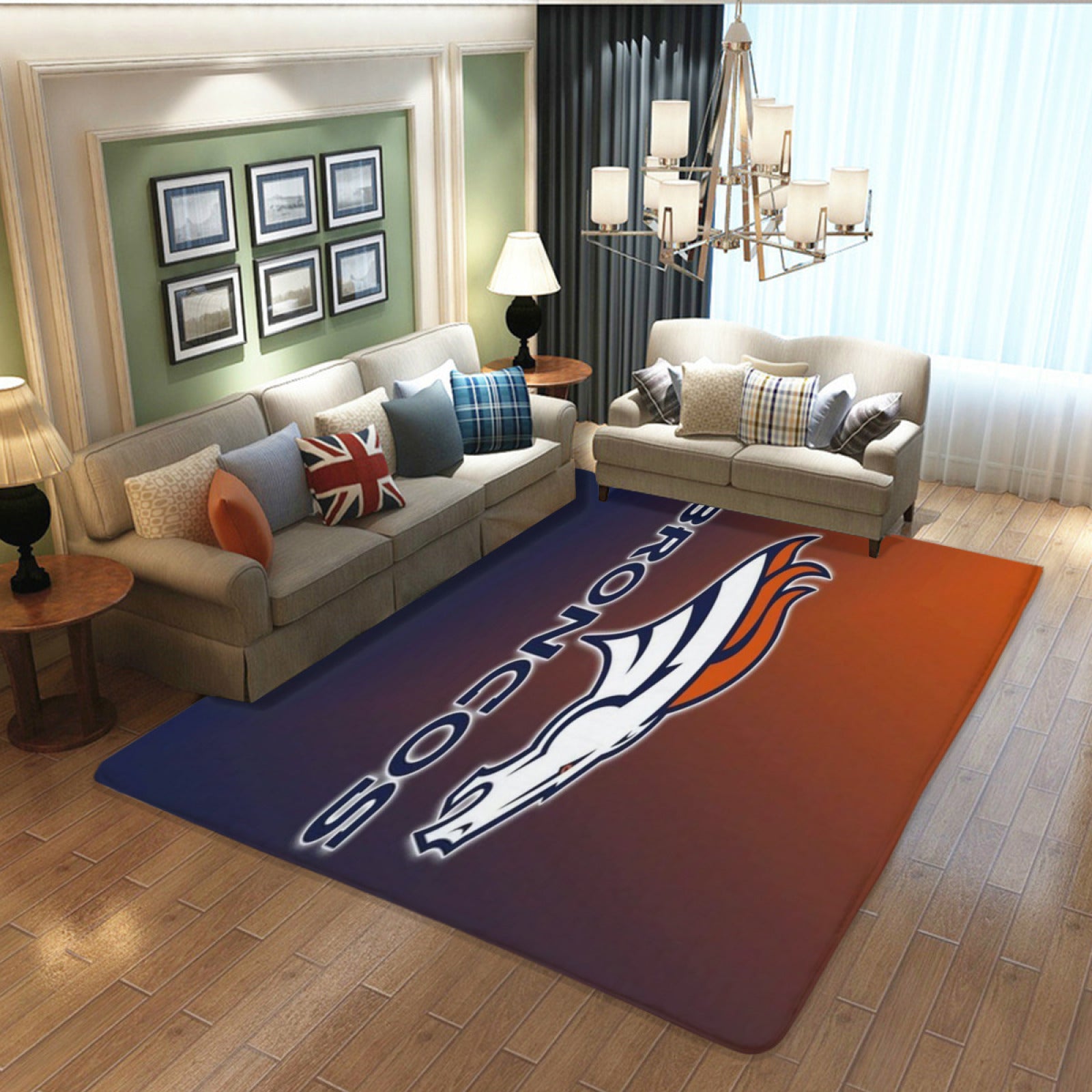 Denver Rugby Broncos Rugs Bedroom Living Room Bathroom Carpet Mat Rug