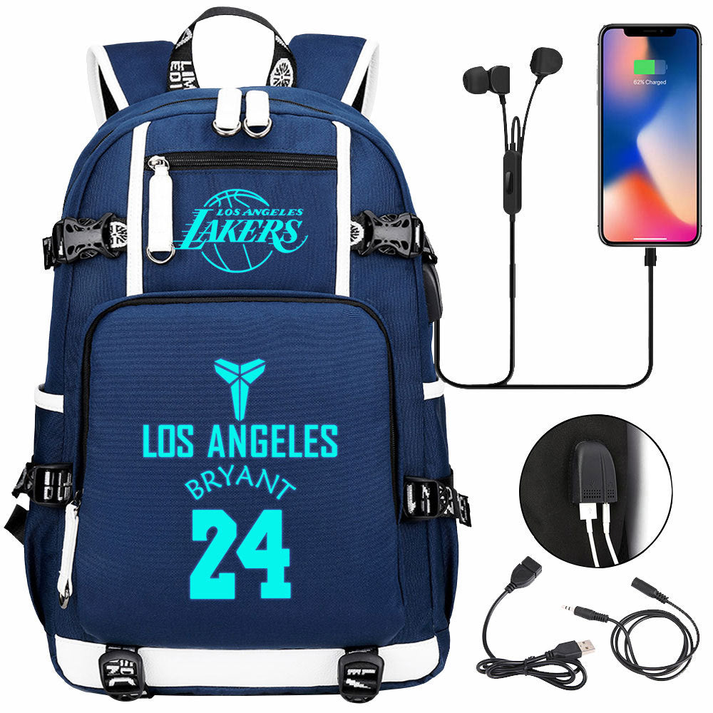 Kobe Black Mamba Curry Bucks Antetokounmpo USB Charging Backpack School Notebook Travel Bags Basketball Bag