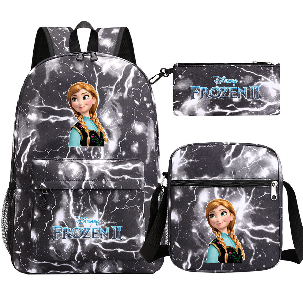 Frozen Elsa Anna Princess  Printed Schoolbag Backpack Shoulder Bag Pencil Bag 3pcs set for Kids Students