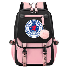Rangers Football Club Waterproof Backpack School Notebook Travel Bags USB Charging