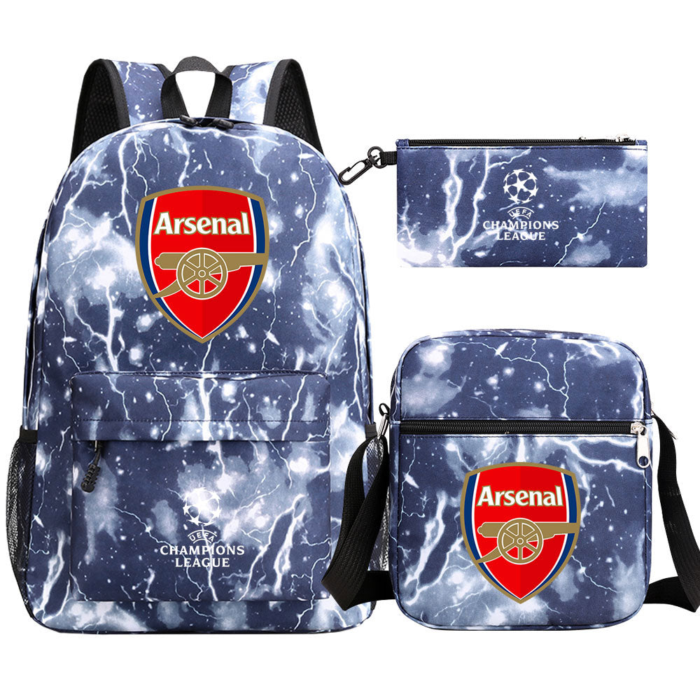 Arsenal Football Club Schoolbag Backpack Shoulder Bag Pencil Bag 3pcs set for Kids Students